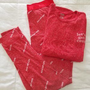 COPY - Victoria's Secret "Lets Get Cozy" Pajama Set Red Small